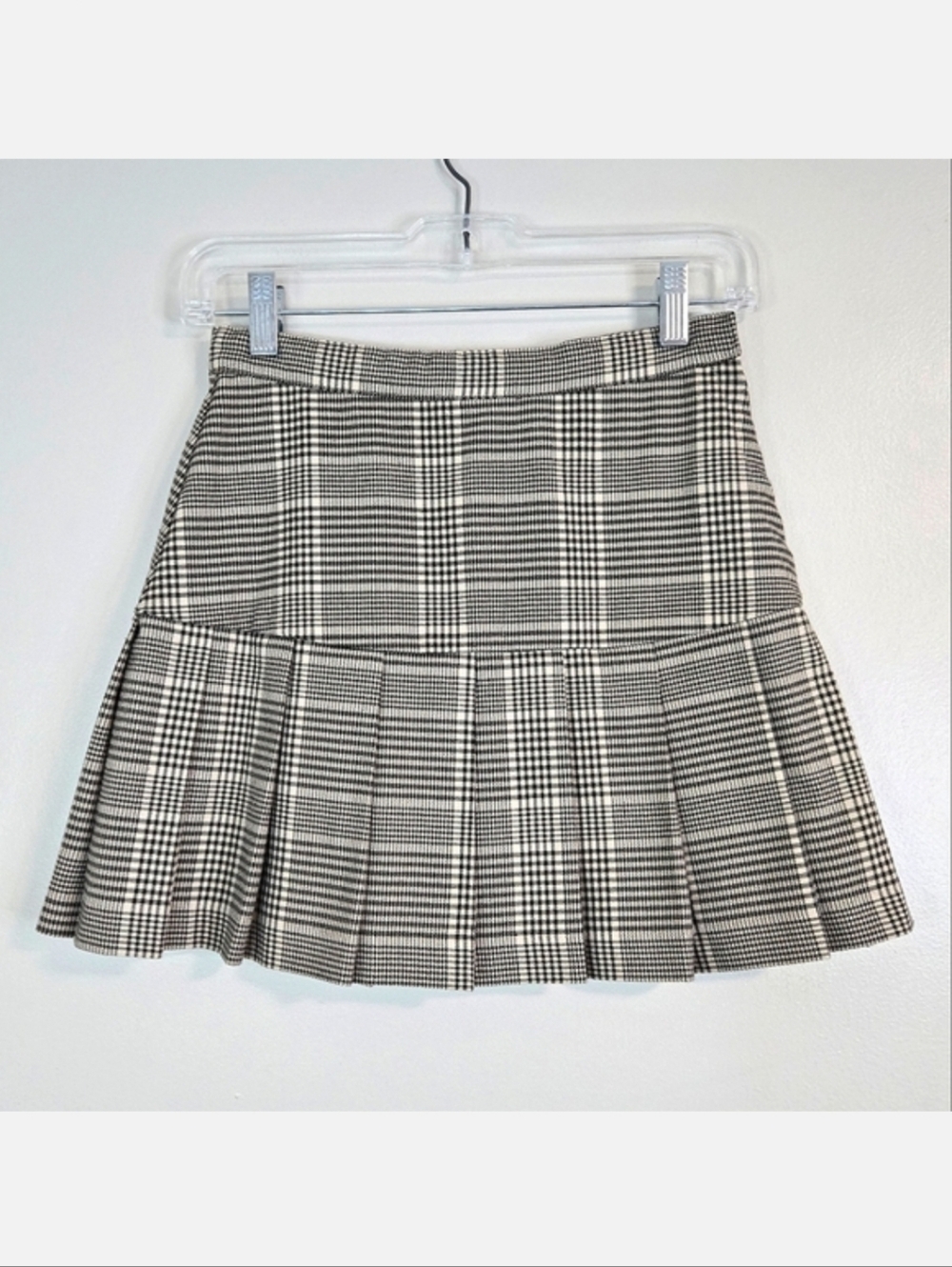 3/$15 H&M Brown & Tan Plaid Pleated Skater Skirt, Size 11-12 ~ VGUC